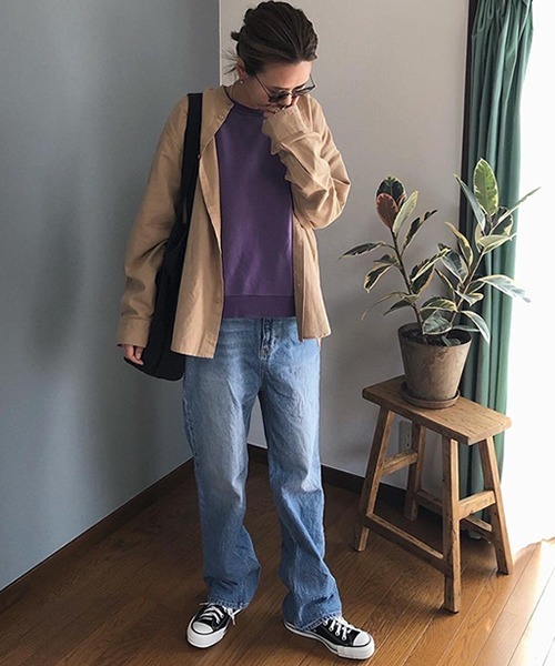 ROOP TOKYO by みー（ループトウキョウバイミー）の「ROOPTOKYO by みー Stand Collar Shirts スタンドカラーシャツ オーバーサイズ ノーカラー シンプル（シャツ/ブラウス・レディース・ホワイト/ブラウン/ベージュ・S/M/L）」の13枚目の写真