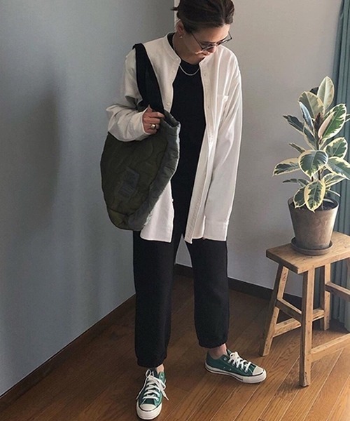 ROOP TOKYO by みー（ループトウキョウバイミー）の「ROOPTOKYO by みー Stand Collar Shirts スタンドカラーシャツ オーバーサイズ ノーカラー シンプル（シャツ/ブラウス・レディース・ホワイト/ブラウン/ベージュ・S/M/L）」の14枚目の写真