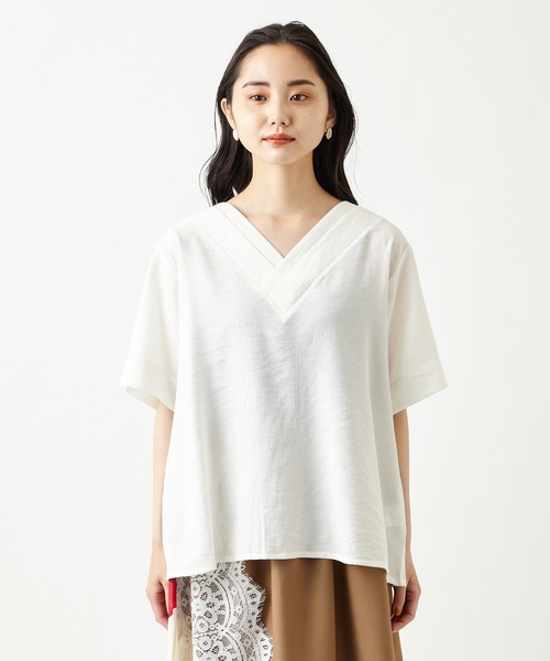 ふりふ（フリフ）の「【姉萌音】着物衿背開きブラウス（シャツ/ブラウス・レディース・ライラック/ホワイト・FREE）」の20枚目の写真