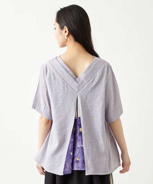 ふりふ（フリフ）の「【姉萌音】着物衿背開きブラウス（シャツ/ブラウス・レディース・ライラック/ホワイト・FREE）」の18枚目の写真