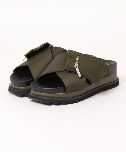 Realta（レアルタ）の「Realta(レアルタ) ジップポケット付きクロスベルト サンダル（サンダル・レディース・ブラック/グレー/カーキ・S/M/L/LL）」の18枚目の写真