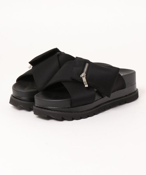 Realta（レアルタ）の「Realta(レアルタ) ジップポケット付きクロスベルト サンダル（サンダル・レディース・ブラック/グレー/カーキ・S/M/L/LL）」の16枚目の写真