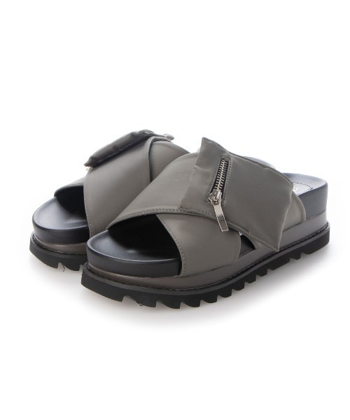 Realta（レアルタ）の「Realta(レアルタ) ジップポケット付きクロスベルト サンダル（サンダル・レディース・ブラック/グレー/カーキ・S/M/L/LL）」の20枚目の写真