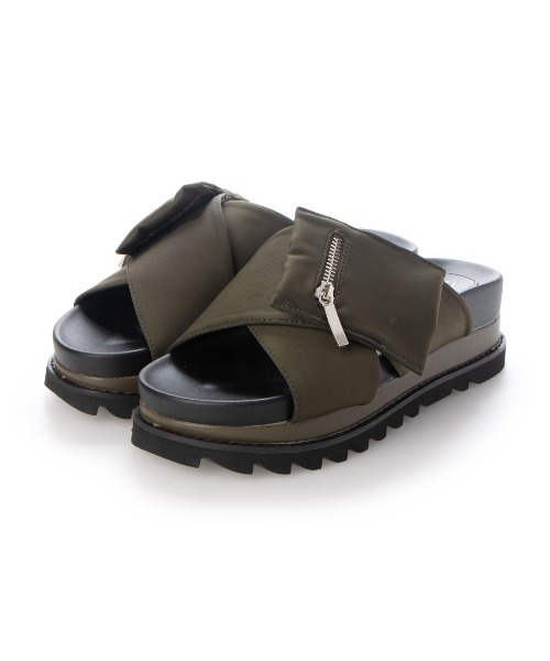 Realta（レアルタ）の「Realta(レアルタ) ジップポケット付きクロスベルト サンダル（サンダル・レディース・ブラック/グレー/カーキ・S/M/L/LL）」の21枚目の写真