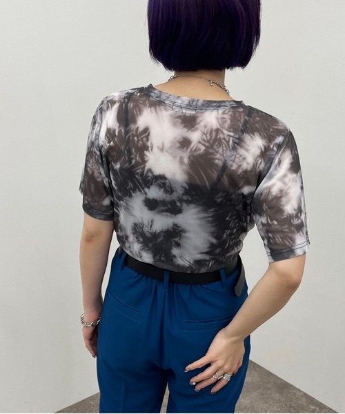 apres jour mignon（アプレジュールミニョン）の「ショートタイダイメッシュＴ【ZOZOTOWN限定アイテム】（Tシャツ/カットソー・レディース・パープル/オレンジ/グリーン/ブルー系その他/ブラック・フリー）」の8枚目の写真