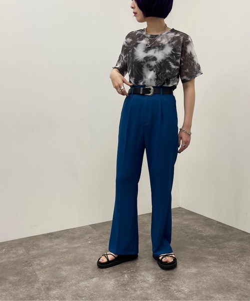 apres jour mignon（アプレジュールミニョン）の「ショートタイダイメッシュＴ【ZOZOTOWN限定アイテム】（Tシャツ/カットソー・レディース・パープル/オレンジ/グリーン/ブルー系その他/ブラック・フリー）」の9枚目の写真