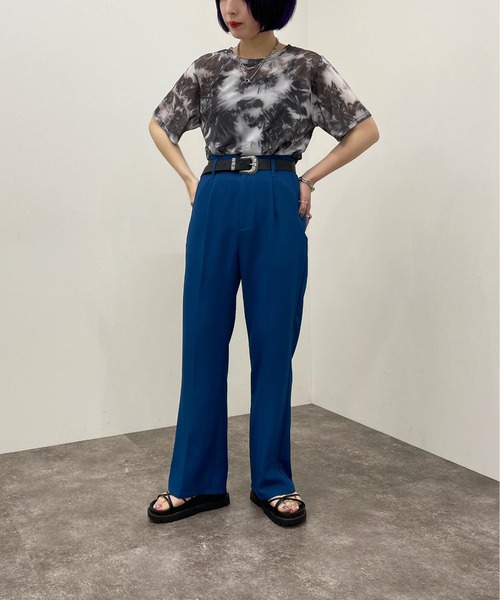 apres jour mignon（アプレジュールミニョン）の「ショートタイダイメッシュＴ【ZOZOTOWN限定アイテム】（Tシャツ/カットソー・レディース・パープル/オレンジ/グリーン/ブルー系その他/ブラック・フリー）」の10枚目の写真