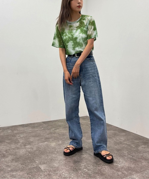 apres jour mignon（アプレジュールミニョン）の「ショートタイダイメッシュＴ【ZOZOTOWN限定アイテム】（Tシャツ/カットソー・レディース・パープル/オレンジ/グリーン/ブルー系その他/ブラック・フリー）」の15枚目の写真