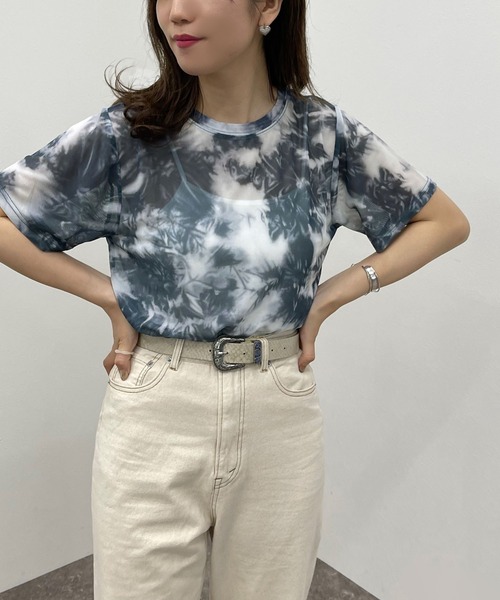 apres jour mignon（アプレジュールミニョン）の「ショートタイダイメッシュＴ【ZOZOTOWN限定アイテム】（Tシャツ/カットソー・レディース・パープル/オレンジ/グリーン/ブルー系その他/ブラック・フリー）」の19枚目の写真