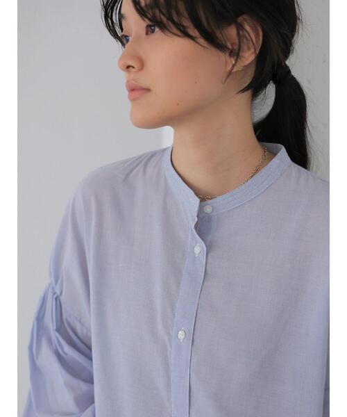 AMERICAN HOLIC（アメリカンホリック）の「ギャザースリーブブラウス（シャツ/ブラウス・レディース・ブラック/オフホワイト/ストライプ/グレイッシュベージュ・M/L）」の11枚目の写真