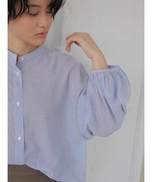 AMERICAN HOLIC（アメリカンホリック）の「ギャザースリーブブラウス（シャツ/ブラウス・レディース・ブラック/オフホワイト/ストライプ/グレイッシュベージュ・M/L）」の14枚目の写真