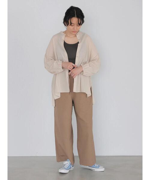 AMERICAN HOLIC（アメリカンホリック）の「ギャザースリーブブラウス（シャツ/ブラウス・レディース・ブラック/オフホワイト/ストライプ/グレイッシュベージュ・M/L）」の21枚目の写真