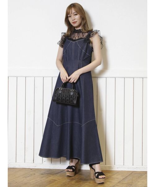 dazzlin（ダズリン）の「レースリブペプラムブラウス（シャツ/ブラウス・レディース・ブラック/グレー/オフホワイト・FREE）」の8枚目の写真