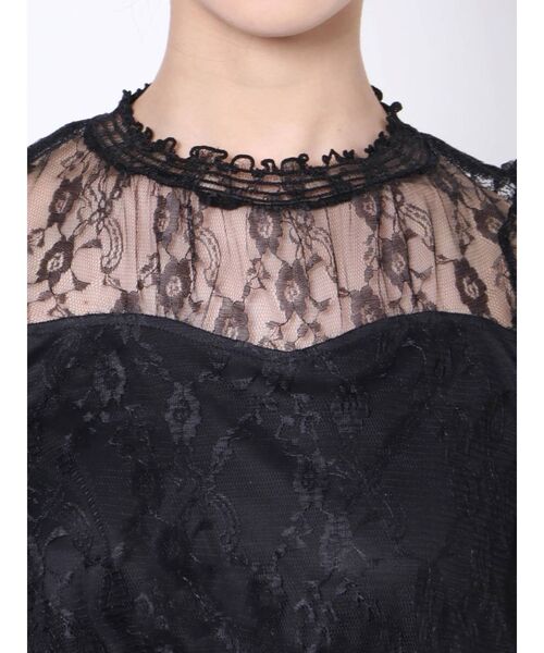 dazzlin（ダズリン）の「レースリブペプラムブラウス（シャツ/ブラウス・レディース・ブラック/グレー/オフホワイト・FREE）」の12枚目の写真