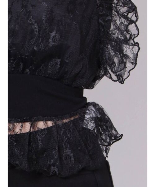 dazzlin（ダズリン）の「レースリブペプラムブラウス（シャツ/ブラウス・レディース・ブラック/グレー/オフホワイト・FREE）」の14枚目の写真