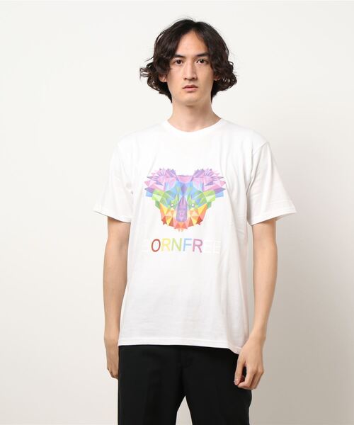 Request(リクエスト)の「【Request】 転写プリント クルーネック Tシャツ(Tシャツ/カットソー・メンズ・ブラック/ホワイト系その他・3/2)」の2枚目の写真