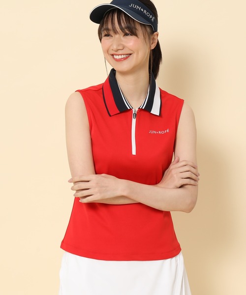 セール 配色ロゴ衿ノースリーブポロシャツ ポロシャツ Jun Rope ジュンアンドロペ のファッション通販 Zozotown