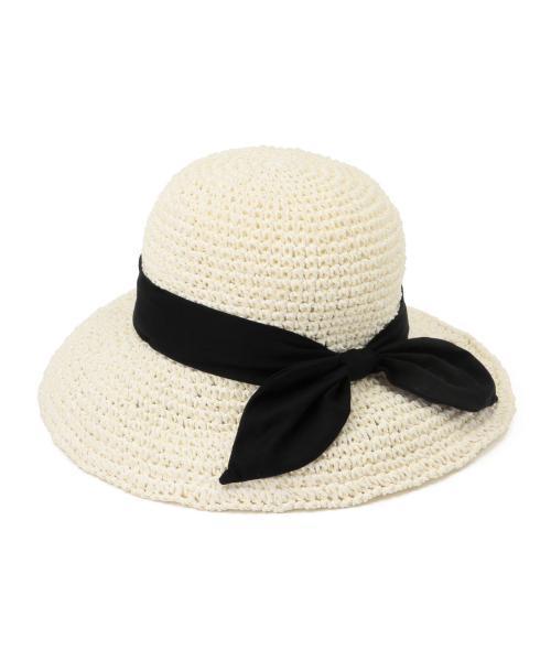 Ray BEAMS（レイビームス）の「Ray BEAMS / ペーパー リボンハット（ハット・レディース・ホワイト/ナチュラル/ブラック/ブラウン・ONE SIZE）」の8枚目の写真