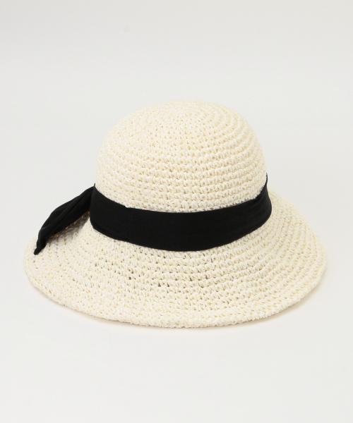 Ray BEAMS（レイビームス）の「Ray BEAMS / ペーパー リボンハット（ハット・レディース・ホワイト/ナチュラル/ブラック/ブラウン・ONE SIZE）」の11枚目の写真
