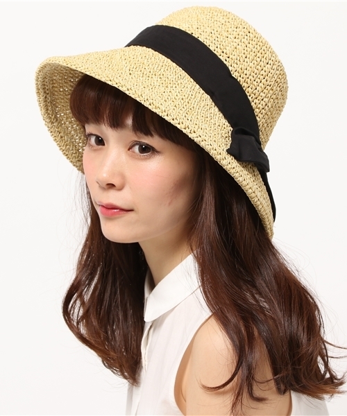 Ray BEAMS（レイビームス）の「Ray BEAMS / ペーパー リボンハット（ハット・レディース・ホワイト/ナチュラル/ブラック/ブラウン・ONE SIZE）」の5枚目の写真