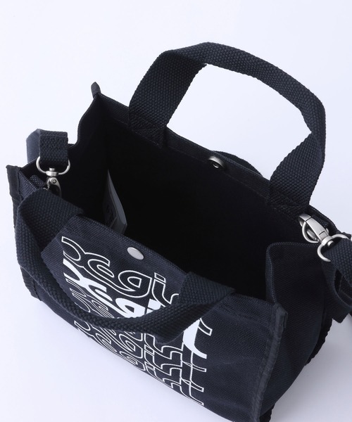 X-girl（エックスガール）の「REPEAT LOGO CANVAS 2WAY MINI TOTE BAG（トートバッグ・レディース・ホワイト/ブラック/ベージュ・ONE SIZE）」の13枚目の写真