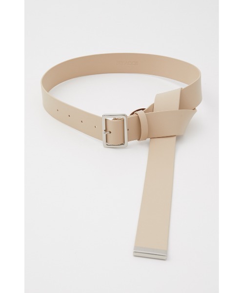 SLY（スライ）の「LEATHER LONG WIDE BELT レザー ロング ワイド ベルト（ベルト・レディース・アイボリー/ブラック・FREE）」の5枚目の写真