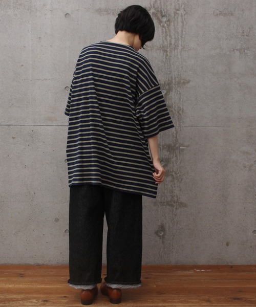 aimer le mieux(エメルミュー)の「aimer ボーダー天竺 バスクTシャツ(Tシャツ/カットソー・レディース・ネイビー/レッド/ピンク・FREE)」の18枚目の写真