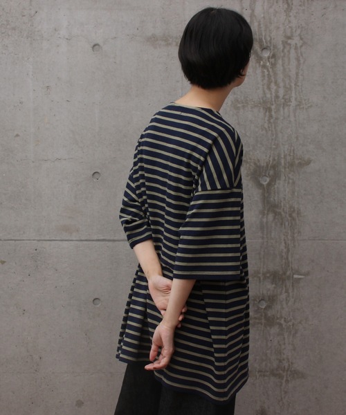 aimer le mieux(エメルミュー)の「aimer ボーダー天竺 バスクTシャツ(Tシャツ/カットソー・レディース・ネイビー/レッド/ピンク・FREE)」の13枚目の写真