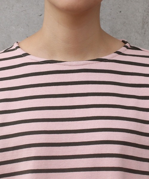 aimer le mieux(エメルミュー)の「aimer ボーダー天竺 バスクTシャツ(Tシャツ/カットソー・レディース・ネイビー/レッド/ピンク・FREE)」の12枚目の写真
