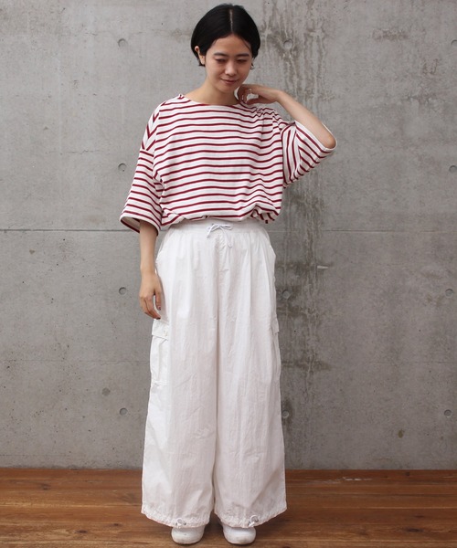 aimer le mieux(エメルミュー)の「aimer ボーダー天竺 バスクTシャツ(Tシャツ/カットソー・レディース・ネイビー/レッド/ピンク・FREE)」の20枚目の写真