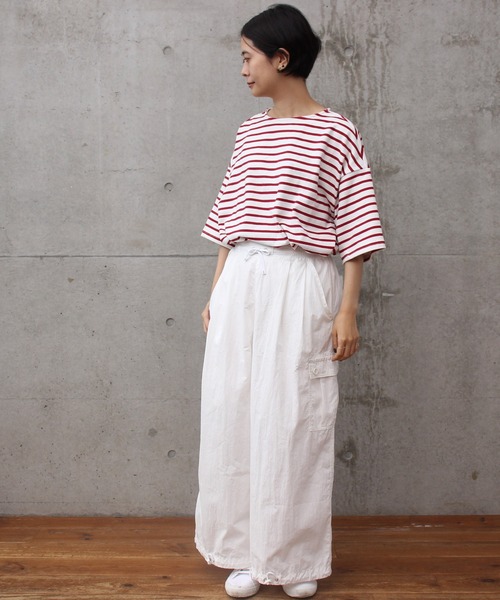 aimer le mieux(エメルミュー)の「aimer ボーダー天竺 バスクTシャツ(Tシャツ/カットソー・レディース・ネイビー/レッド/ピンク・FREE)」の7枚目の写真