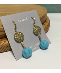 【Le soleil】　ビンテージ　ベネチアンビーズピアス(MA)