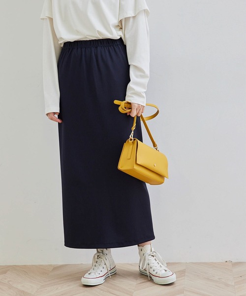 ROPE' PICNIC（ロペピクニック）の「【セットアップ対応】リブカットスカート（スカート・レディース・ベージュ系その他/ネイビー・38）」の2枚目の写真