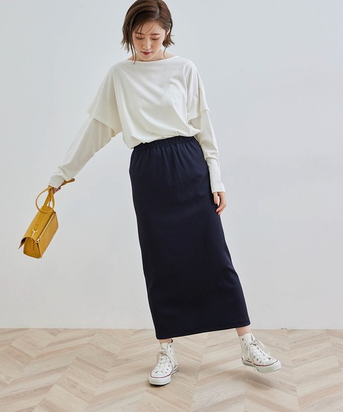 ROPE' PICNIC（ロペピクニック）の「【セットアップ対応】リブカットスカート（スカート・レディース・ベージュ系その他/ネイビー・38）」の16枚目の写真