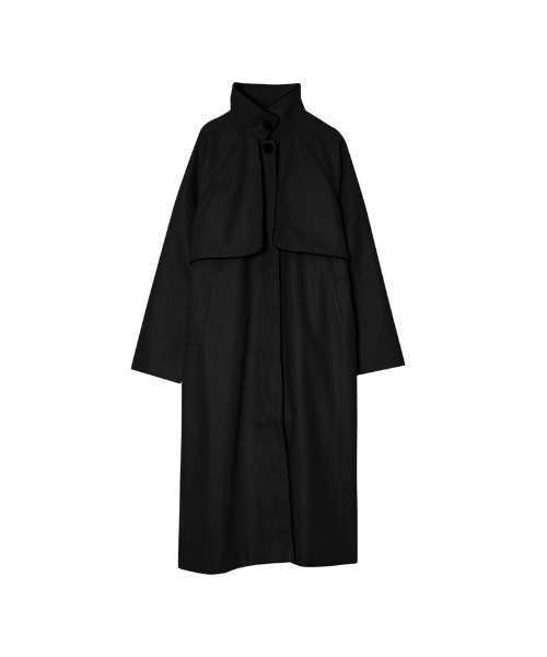 Re:EDIT（リエディ）の「2WAYオーバーサイズフェイクウールパイピングスタンドカラーロングコート（ステンカラーコート・レディース・ブラック/ブラウン/オリーブ/アイボリー/モカ/ベージュ・FREE）」の3枚目の写真