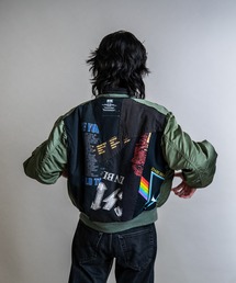 DISCOVERED ディスカバード NEWSED リメイクアイテム / "newsed" MA-1 バンドTシャツビッグシルエットMA-1ブルゾン / DC-AW20-RE-01