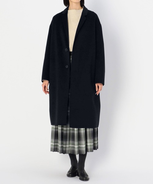 LE GLAZIK（ルグラジック）の「LE GLAZIK | ラムウール リバーチェスターコート WOMEN（チェスターコート・レディース・ベージュ/ネイビー/ライトグレー・36）」の4枚目の写真