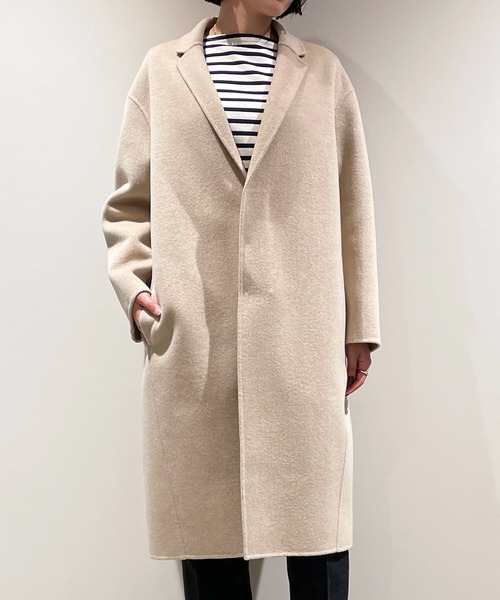 LE GLAZIK（ルグラジック）の「LE GLAZIK | ラムウール リバーチェスターコート WOMEN（チェスターコート・レディース・ベージュ/ネイビー/ライトグレー・36）」の21枚目の写真