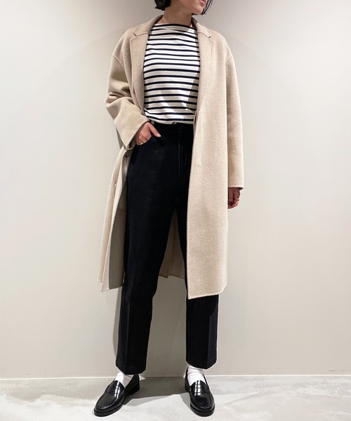 LE GLAZIK（ルグラジック）の「LE GLAZIK | ラムウール リバーチェスターコート WOMEN（チェスターコート・レディース・ベージュ/ネイビー/ライトグレー・36）」の16枚目の写真