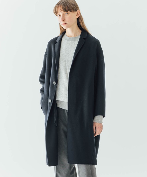 LE GLAZIK（ルグラジック）の「LE GLAZIK | ラムウール リバーチェスターコート WOMEN（チェスターコート・レディース・ベージュ/ネイビー/ライトグレー・36）」の8枚目の写真