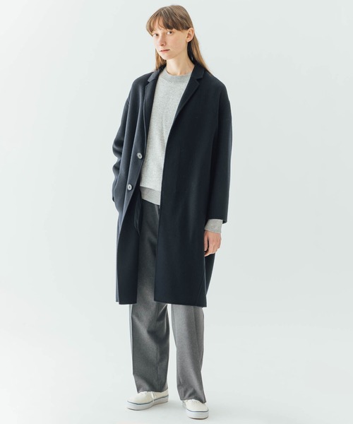 LE GLAZIK（ルグラジック）の「LE GLAZIK | ラムウール リバーチェスターコート WOMEN（チェスターコート・レディース・ベージュ/ネイビー/ライトグレー・36）」の18枚目の写真