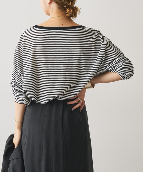 Omekashi（オメカシ）の「シアーボーダープルオーバー（Tシャツ/カットソー・レディース・ブラック/レッド/オフホワイト/グリーン・FREE）」の8枚目の写真