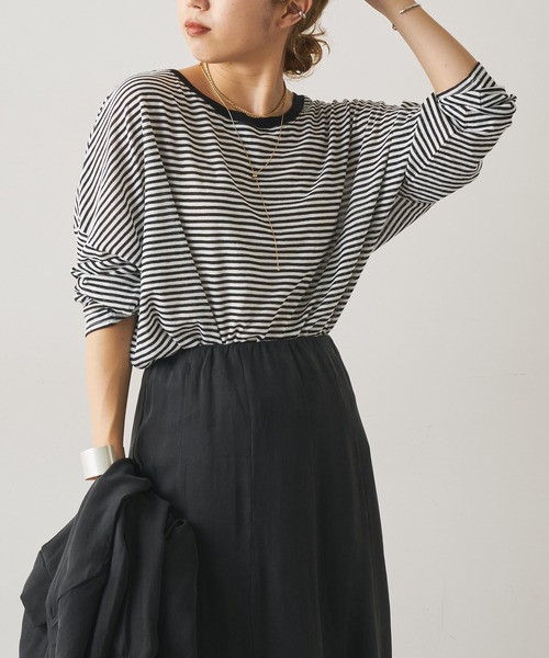 Omekashi（オメカシ）の「シアーボーダープルオーバー（Tシャツ/カットソー・レディース・ブラック/レッド/オフホワイト/グリーン・FREE）」の19枚目の写真