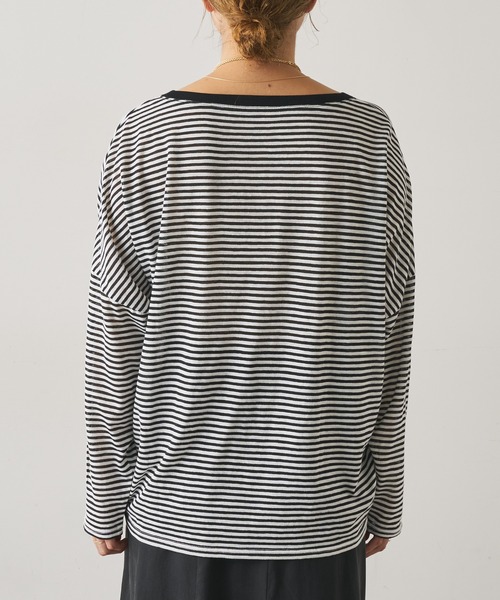 Omekashi（オメカシ）の「シアーボーダープルオーバー（Tシャツ/カットソー・レディース・ブラック/レッド/オフホワイト/グリーン・FREE）」の20枚目の写真