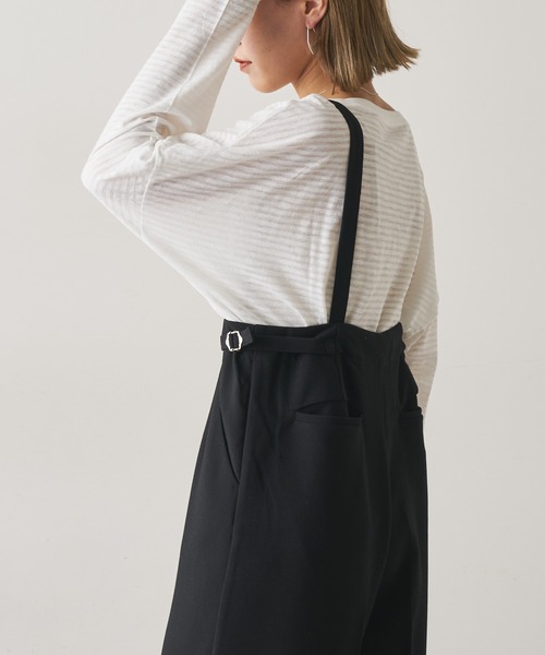 Omekashi（オメカシ）の「シアーボーダープルオーバー（Tシャツ/カットソー・レディース・ブラック/レッド/オフホワイト/グリーン・FREE）」の7枚目の写真