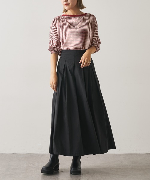 Omekashi（オメカシ）の「シアーボーダープルオーバー（Tシャツ/カットソー・レディース・ブラック/レッド/オフホワイト/グリーン・FREE）」の18枚目の写真