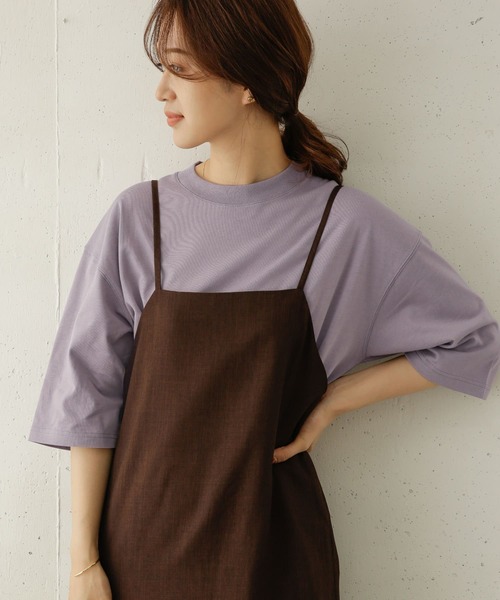 URBAN RESEARCH DOORS（アーバンリサーチドアーズ）の「オーバーサイズコットンTシャツ（Tシャツ/カットソー・レディース・パープル/ベージュ/スミクロ・ONE）」の14枚目の写真