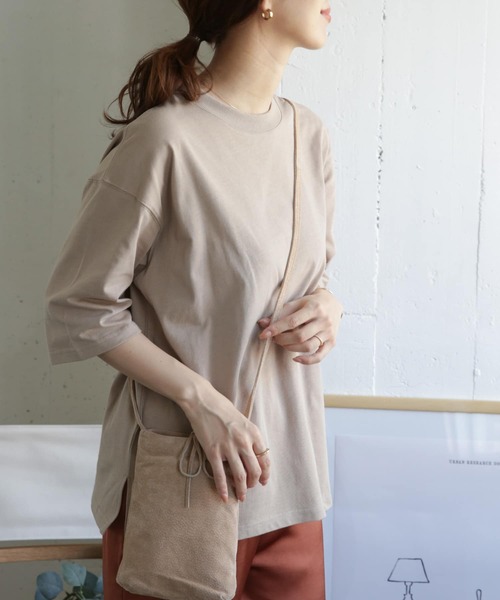 URBAN RESEARCH DOORS（アーバンリサーチドアーズ）の「オーバーサイズコットンTシャツ（Tシャツ/カットソー・レディース・パープル/ベージュ/スミクロ・ONE）」の19枚目の写真