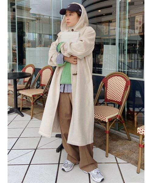 Ungrid(アングリッド)の「ダッフルロングコート(ダッフルコート・レディース・アイボリー/モカ・MEDIUM/SMALL)」の3枚目の写真