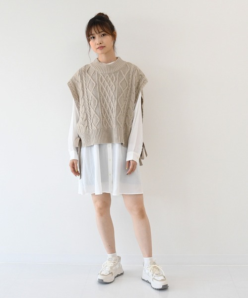 NOFALL（ノーフォール）の「カラーコンビ厚底ダッドスニーカー（スニーカー・レディース・ベージュ/グレー・LL/3L/S/M/L）」の18枚目の写真